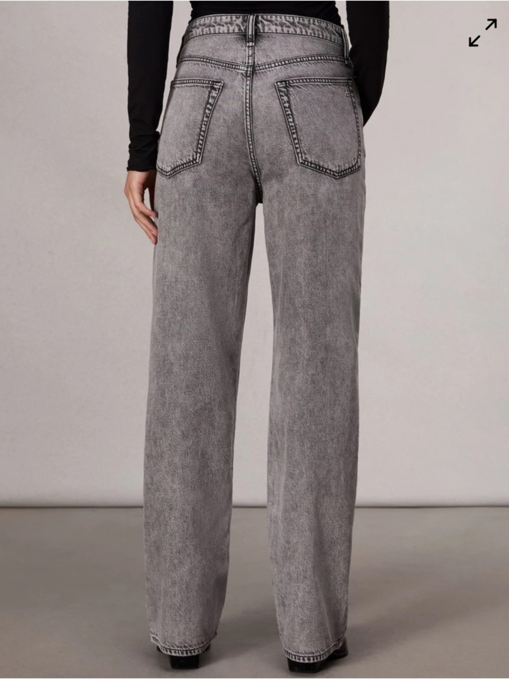 Rag & bone featherweight Logan mid rise wide leg jeans slate gray - Picture 2 of 12